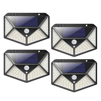 

Outdoor 100 LED Waterproof Garden Solar, Security Lights with Motion Sensor, 3 Mode Solar Powered Wall Lights(4 Pcs)