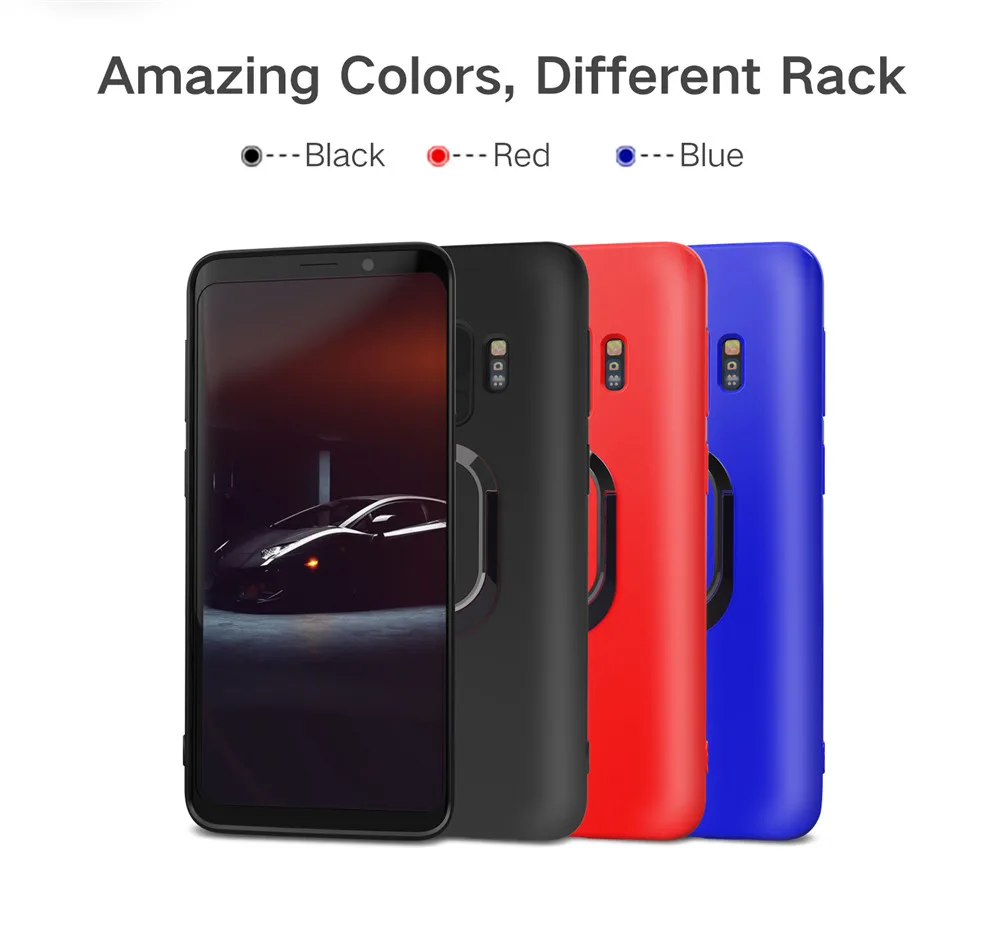 Роскошный силиконовый чехол для samsung Galaxy S8, S9 Plus, Note 8, чехол с магнитным металлическим кольцом, подставка, мягкий ТПУ чехол для Note 8