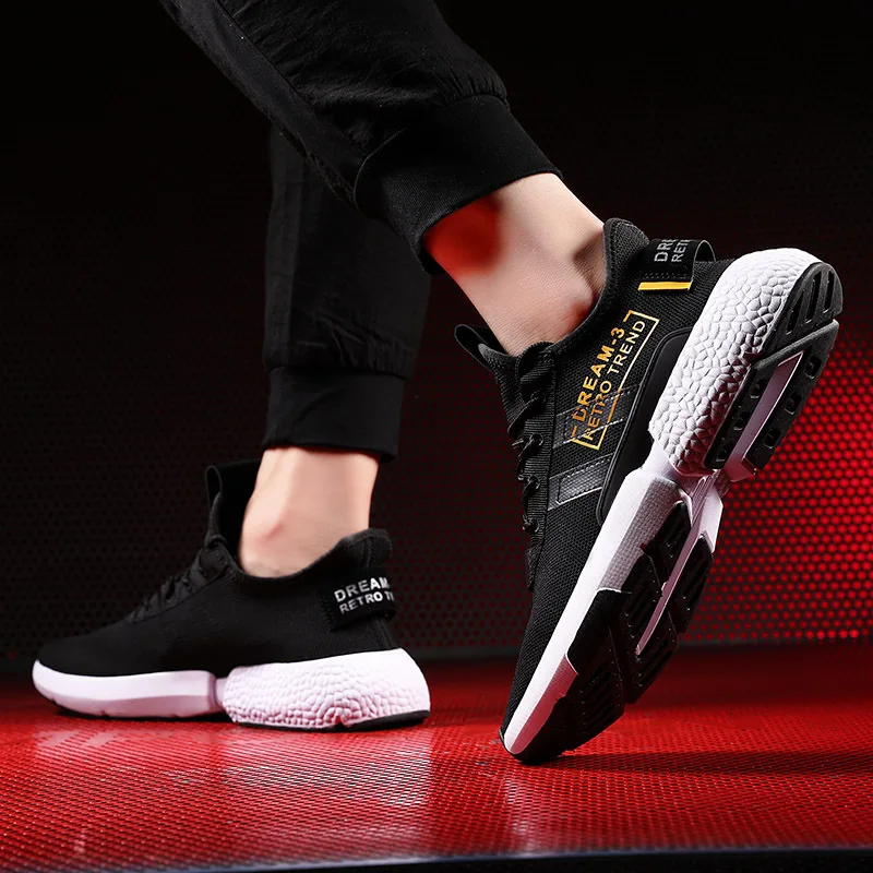 

2019 Spring And Summer New Style Low Top MEN'S Shoes Trend Casual Running Fly Woven Athletic Shoes Men Punched Sheet Cloth Shoes
