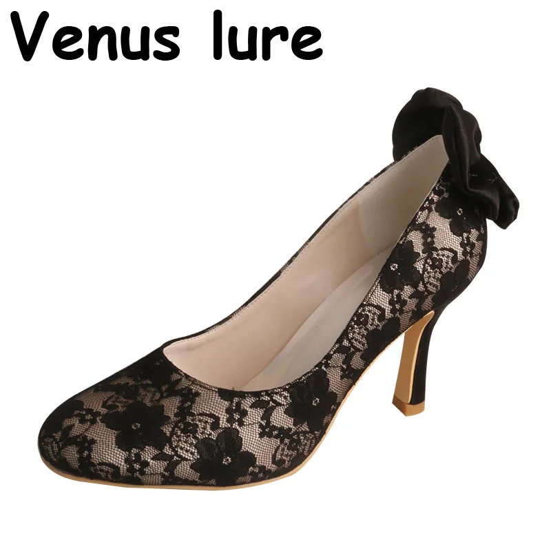 Черные туфли-лодочки для женщин Свадебные туфли на высоком каблуке с закрытым