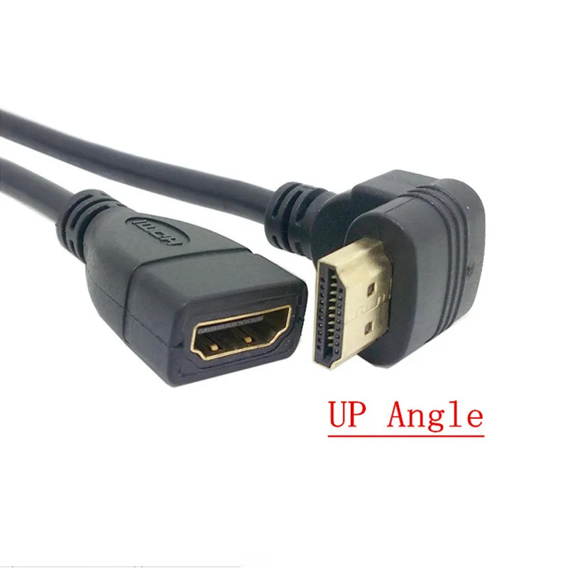 Кабель HDMI к HDMI Женский адаптер Mini Micro HDMI 90 градусов под прямым углом Мужской к HDMI AF удлинитель 15 см