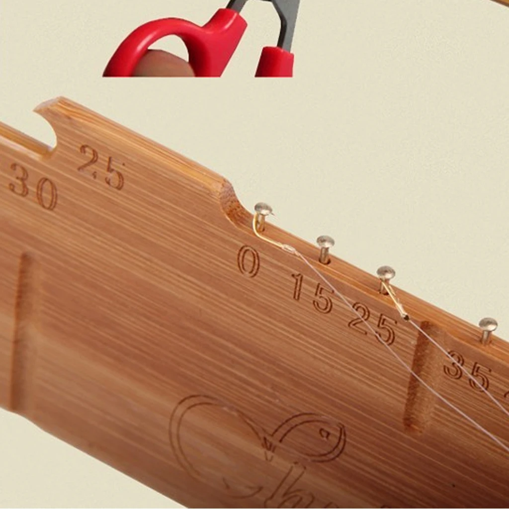 Smooth Bamboo Fish Measuring Sub-line Ruler Fishing Line Cutting Tool 50cm Replacement Tackles for Fisherman