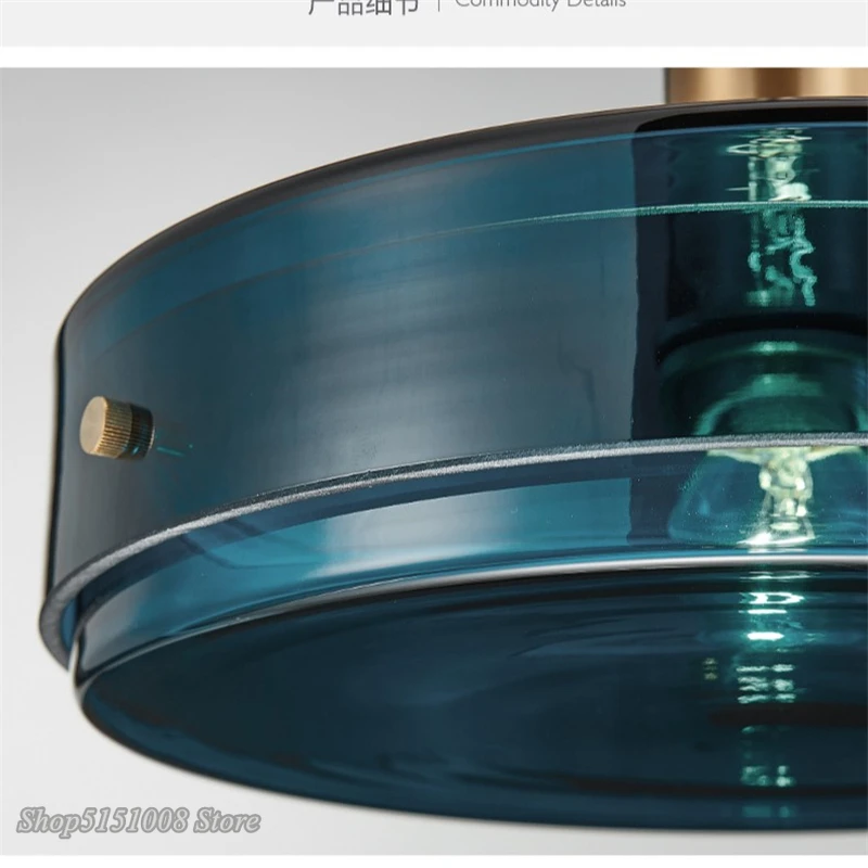 Современный светодиодный подвесной светильник из голубого стекла s, Скандинавская гостиная, спальня, подвеска у кровати, лампа для кухни, подвесные лампы, декоративный светильник, светильники