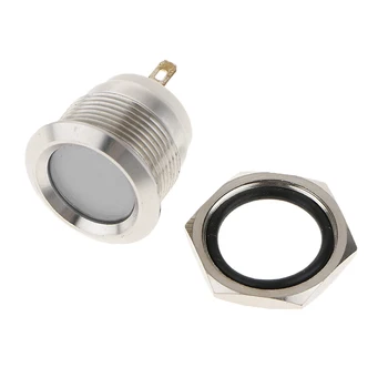 

Car Motorcycle 12V 19mm Dash Panel Indicator Light with Wrie Leads White