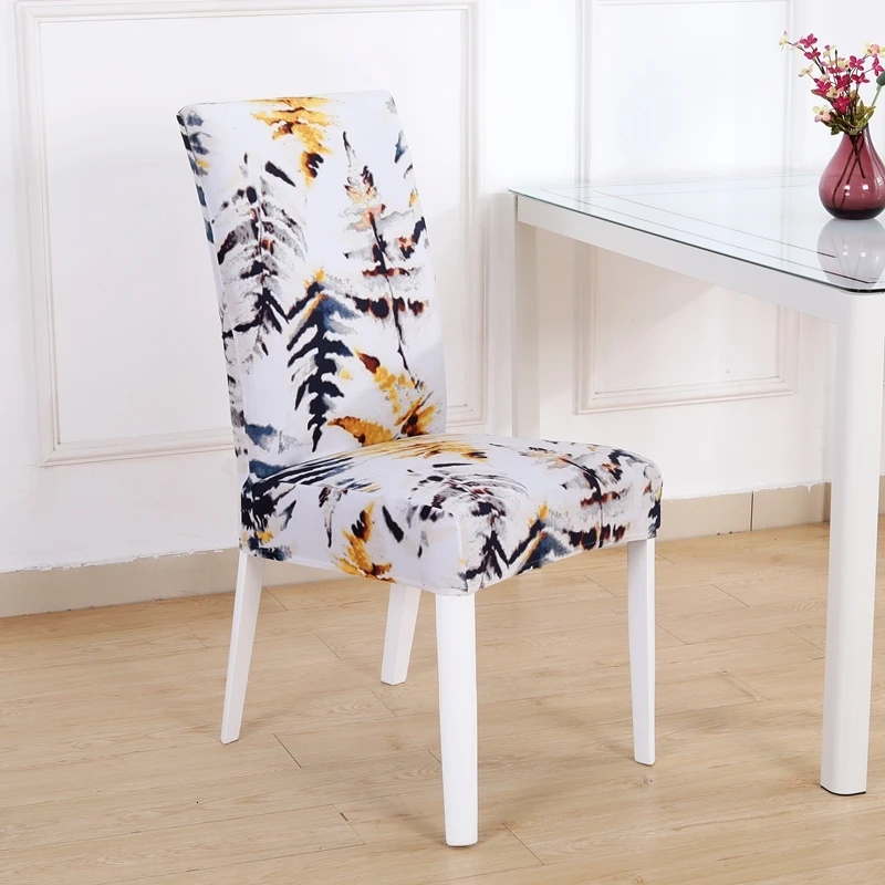 Yaapeet 1pc Chair Cover Removable Thick Plush Slipcover Restaurant For Wedding Party Dining Room Kitchen Table Chair Covers - Цвет: 10