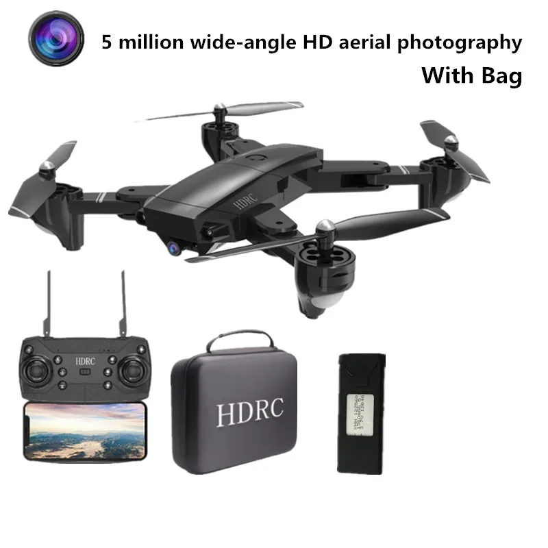 5MP-1BT-Bag Радиоуправляемый Дрон с 0.3MP/5MP 1080P широкоугольный wifi FPV HD камера в режиме реального времени воздушный пульт дистанционного управления Самолет Вертолет модель игрушки - Цвет: 5MP-1BT-Bag