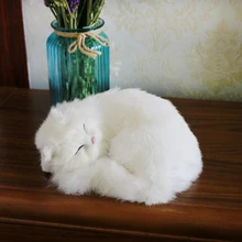 Имитация симпатичного кота большая белая меховая кошка кукла Спящая кошка плюшевая игрушка детский подарок пара подарок украшение дома фотографии реквизит