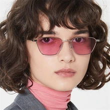 Gafas de sol Rojas lentejas tintadas de Ojos de gato de diseñador de 2020, gafas de sol amarillas uv400 para mujer vintage