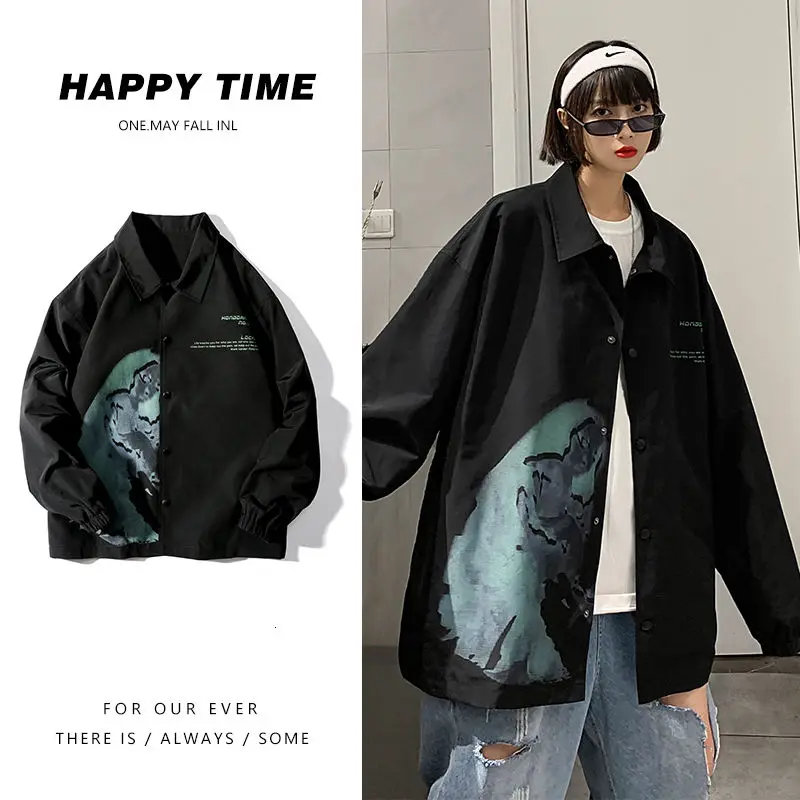 

Men's jacket 2020 autumn and winter new style very handsome couple tops thin section young people personality trend clothing