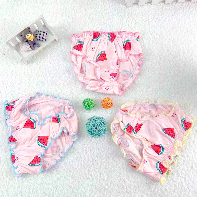 Baby ;Panties for Girls 100% Cotton 5 Pcs/Lot Kids Elastic Lace Design Waist Clothes