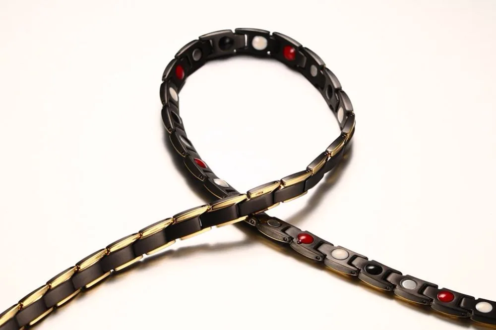 Mens Womens Magnetic Necklaces Stainless steel Health Energy Magnetic Ion Germanium Necklace Pain Relief for Neck Arthritis Men Collares Hombre collares collier colar choker 16