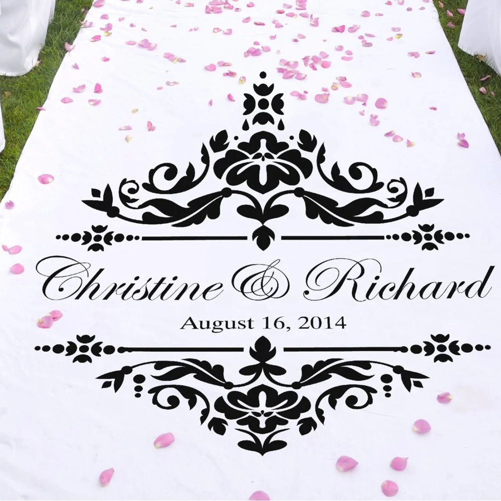 

Personalized Vinyl Sticker For Aisle Runners, Table Runners Or Signs Wedding Runner Decals Waterproof Self-adhesive LW686