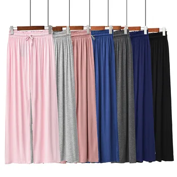 

Outer Wear Loose and Plus-sized Home Pants Combing Pure Cotton Modal Pajama Pants Simple Solid Color Comfortable Zero Bound!