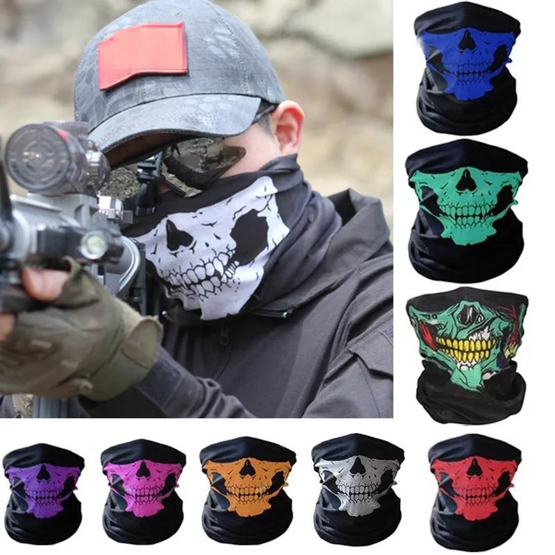 3D Череп Балаклава маска для лица мотоциклетная маска тактическая маска Спортивная маска шеи Теплая полная Ветрозащитная маска мотоциклетный шлем