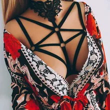 Сексуальный женский бюстгальтер жгут Дамский полый бюстгальтер с ремешками клетка кроп Топ Бюстье Топы jartier Ropa интерьер падение шопинг Wd3