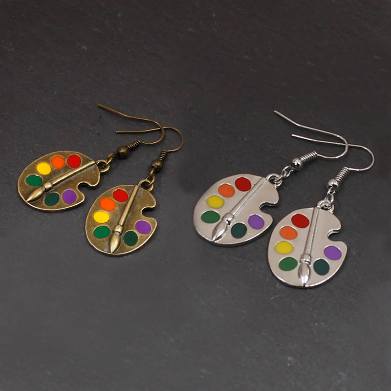 2 Colours Palette Earrings Artist Earrings Wonderful Artist Palette