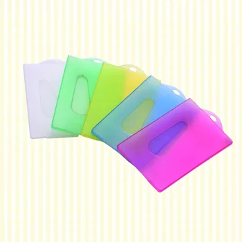 

20pcs Card Holder Translucent Plastic Card Sleeve Protector for Name Card Employee Badge Credit Card Bus Card