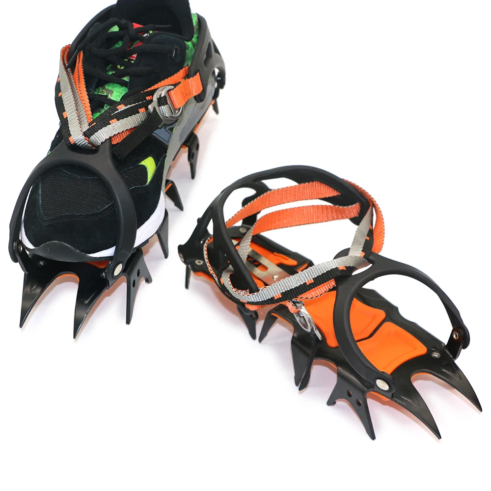 14 Teeth Ice Crampons Ice Gripper Anti-skid Ice Spikes Snow Traction Cleats Crampons Winter Snow Boot Shoes