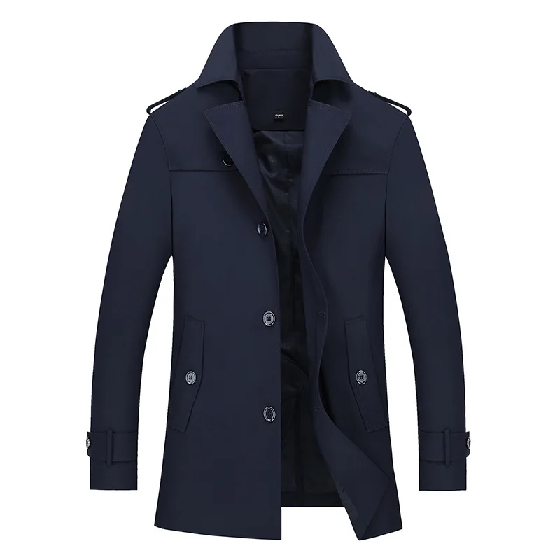 FGKKS, новинка, мужская куртка, пальто, модный, облегающий, Тренч, Брендовое, Осеннее, повседневное пальто, одноцветная, удобная, мужская куртка