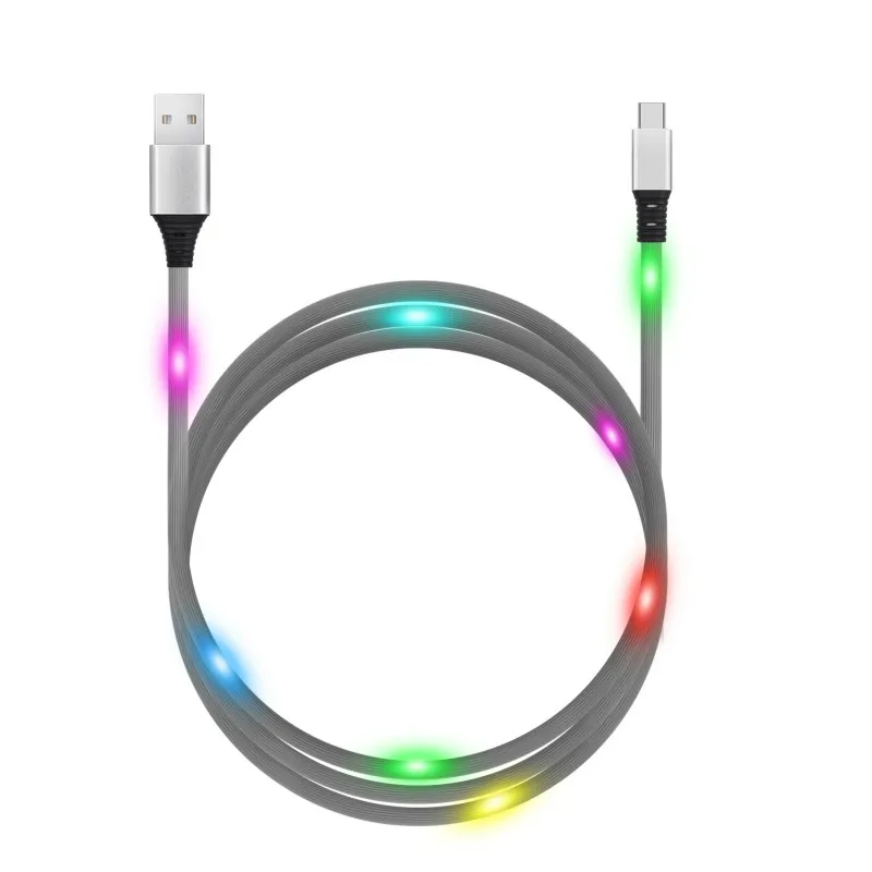 USB кабель usb type C кабель светодиодный светильник быстрое устройство для зарядки кабель провод для huawei samsung