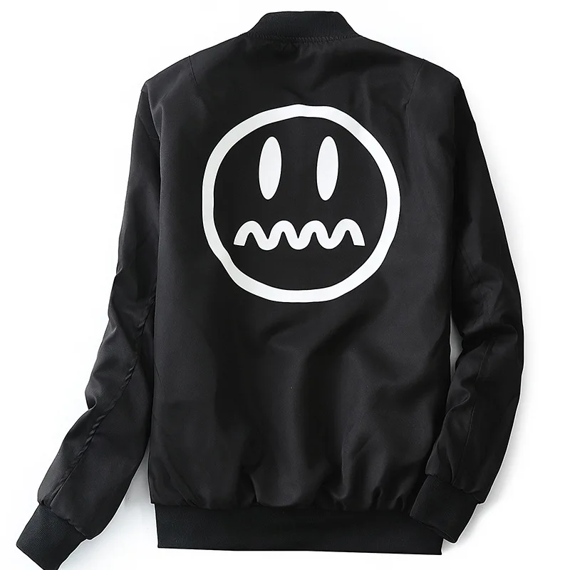 

Spring And Autumn New Style Men Japanese-style Popular Brand Baseball Collar Smiley Double-Sided Flight Suit Coat Youth Large Si