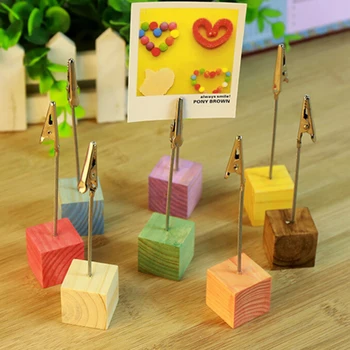 

Color Photo Clip Holder Table Wedding Party Place Favor Personalized Gift Cube Stand Alligator Wire Desk Card Note Picture Memo