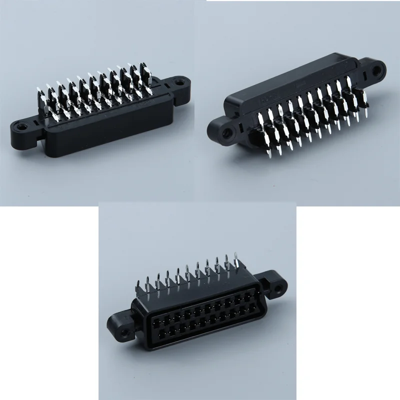 CS 105 21Pin way SCART метла Scocket Connector никелированная телеприставка STB винтовые отверстия