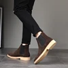 Pointed Toe British Vintage Men Casual Shoes Genuine Leather Male Ankle Boots Slip-On Dress Wedding Snow Warm Plush Chelsea Boot ► Photo 3/6
