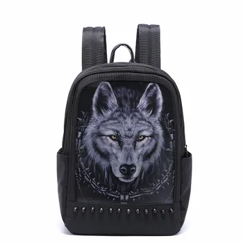 

Men's Backpack Totem Printing of Wolf head and tiger head Backpacks For Teenagers Casual Large Capacity Laptop Bag Travel Bag