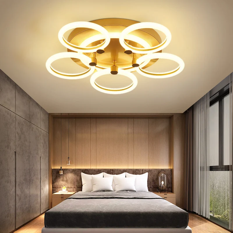 

Modern Chandeliers LED Lamp For Living Room Bedroom Study Room Lustres Gold color surface mounted Chandelier Lighting Lamp Deco