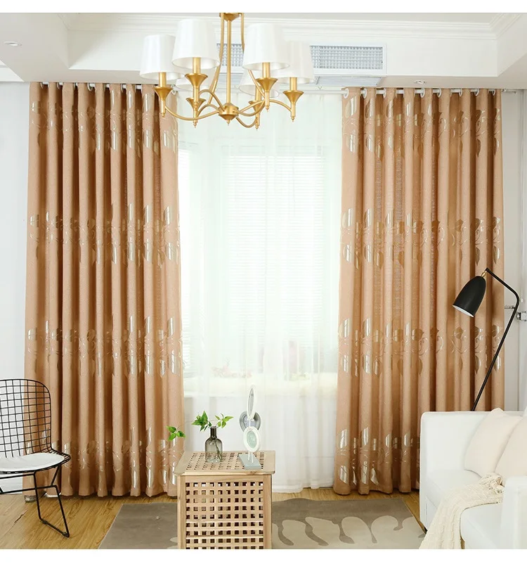 Curtains for Living Dining Room Bedroom Modern Simple Brief Silver Curtain Pure Color Knit Blackout Window Decoration Curtains