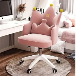 Chaise de maquillage créative en forme de couronne, chaise d'ordinateur, de styliste moderne, pour chambre à coucher, bureau, salon, salle de réunion 