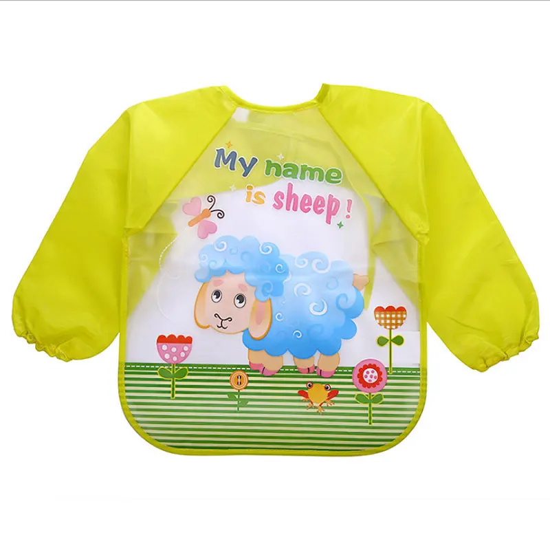 little sheep Детские нагрудники с мультяшными животными; водонепроницаемый нагрудник для младенцев; нагрудник с длинными рукавами; детский передник с длинными рукавами; комбинезон; аксессуары для кормления - Цвет: little sheep