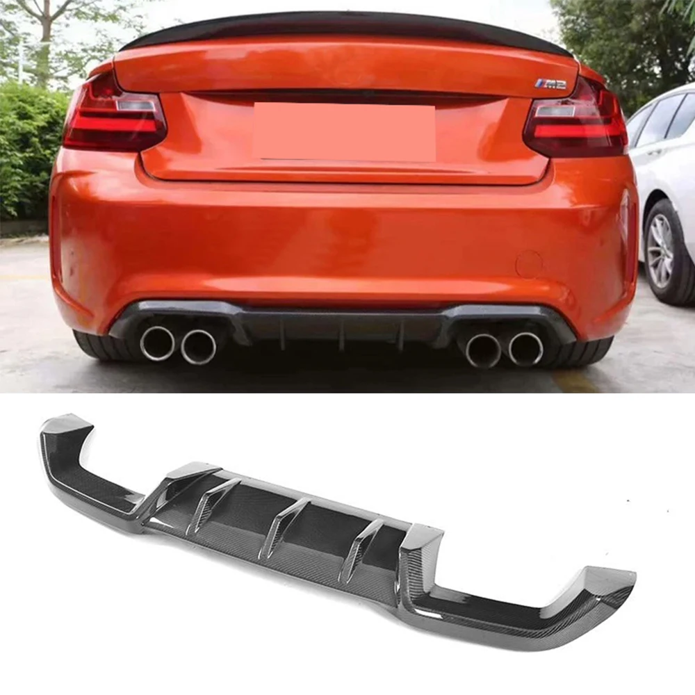 For F87 M2 Carbon Fiber Car Rear Bumper Diffuser Lip Spoiler for BMW F87 M2 Coupe 2 Door Three Style