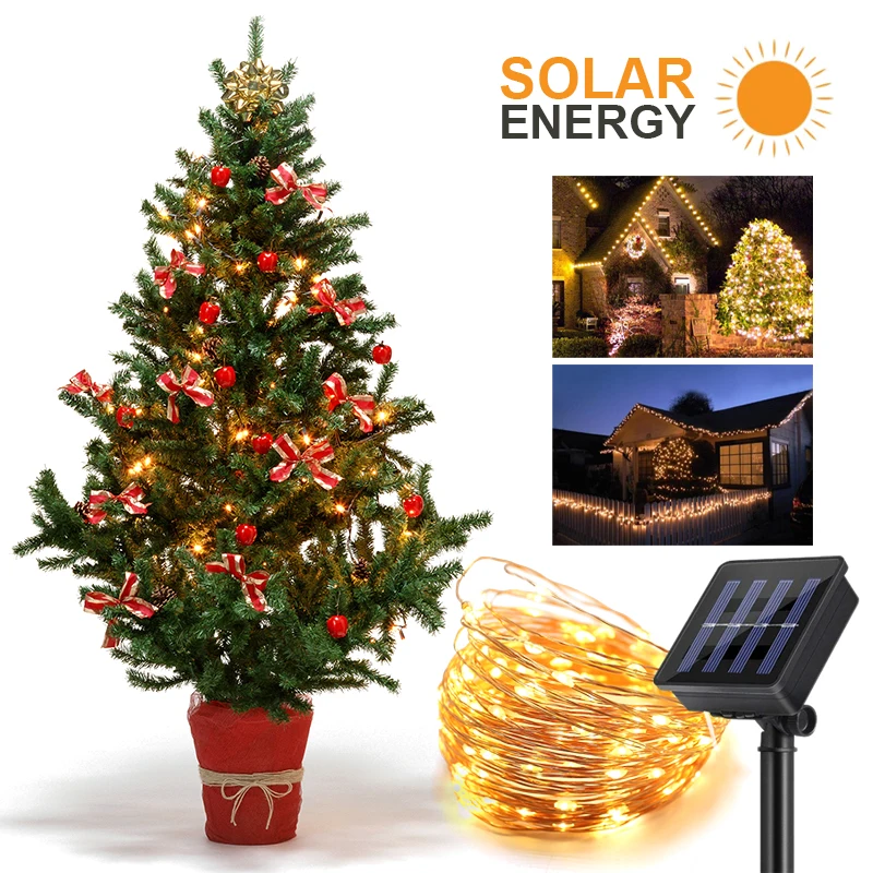 Christmas Decorations for Home Solar Led String Lights New Year Garland Curtain Holiday Lighting Window Decor | Лампы и освещение