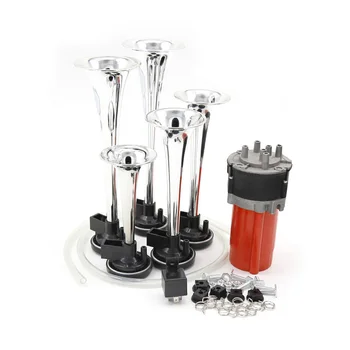 

Hot Car Truck Five-tube Music Air Horns 12V 130DB Vehicle Trumpets Auto Loudspeakers 2019