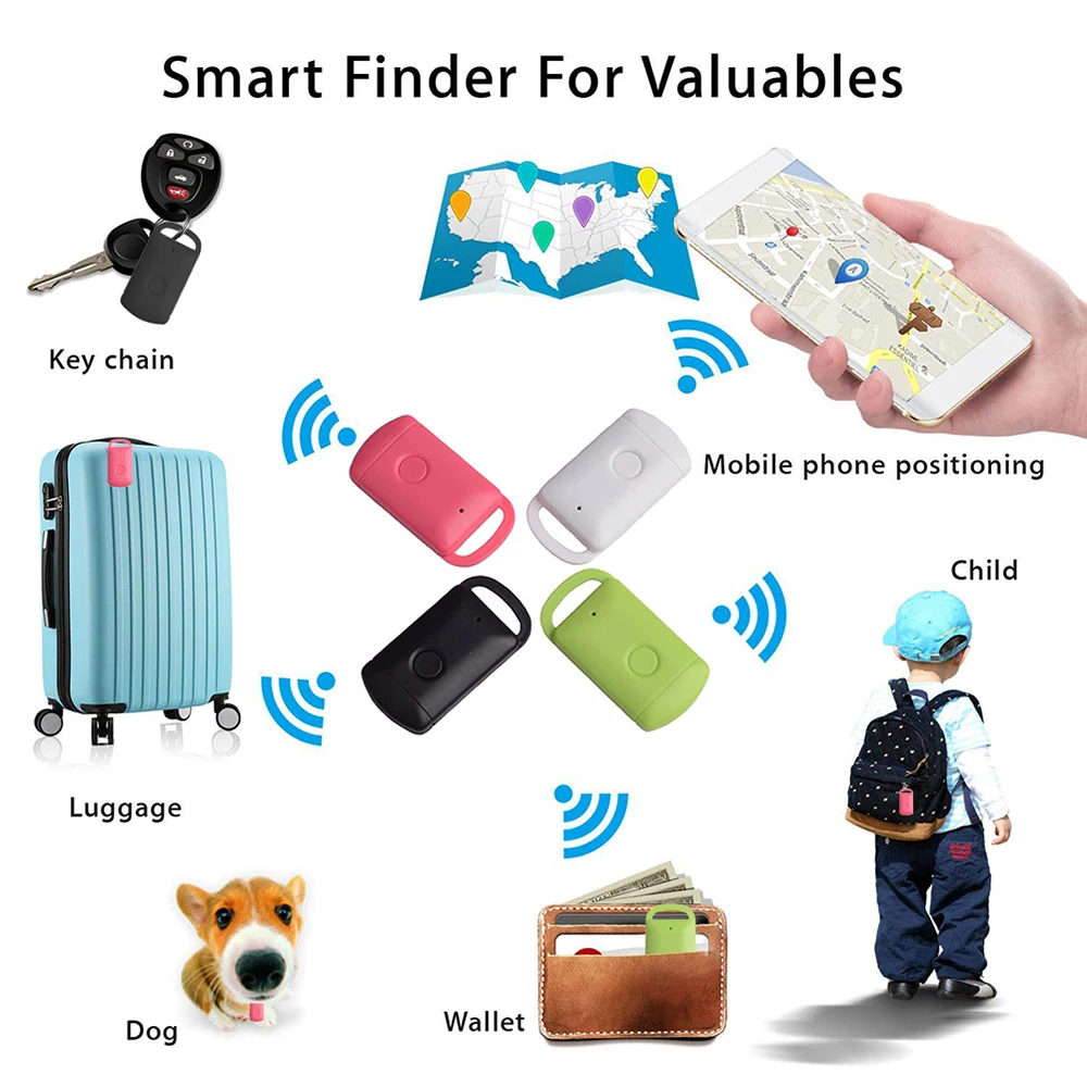 Wireless Bluetooth Finder Tracker Locator Alarm Anti-lost Sensor Tracking Electronic Device For Smart Phone Keys Kids Wallet