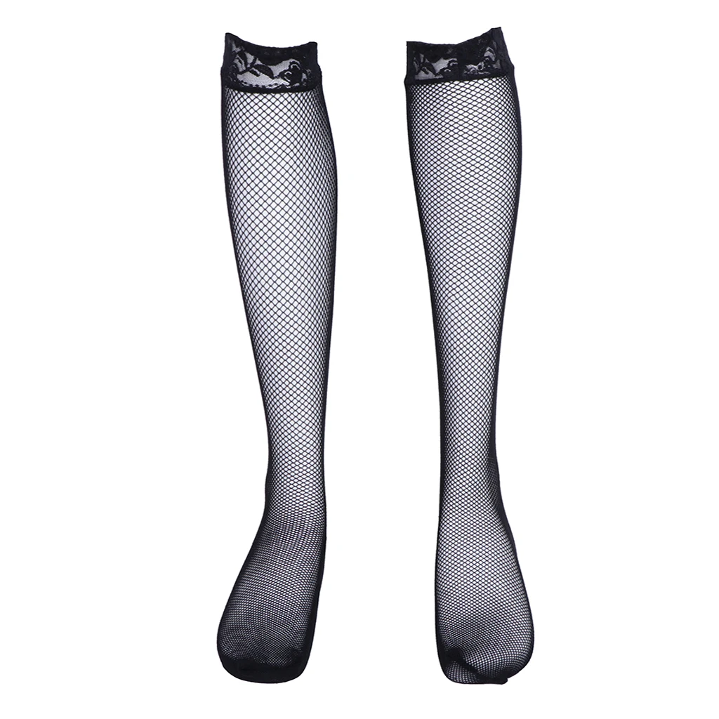 Men's Sexy Floral Black Lace Trim Knee High Stockings Hosiery Fishnet Socks Transgender Costumes Men's Sexy Floral Black Lace Trim Knee High Stockings Hosiery Fishnet Socks Transgender Costumes