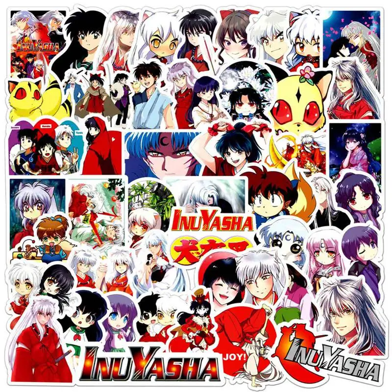 

Waterproof Inuyasha Anime Stickers Cute Cartoon Chilrdren Stickers for Skateboard Laptop Guitar Suitcase Decorative Stickers