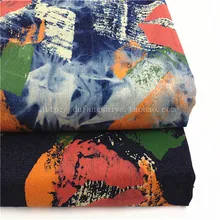 Tissus Au Metre ткань,, джинсовая одежда, хлопковые плотные штаны для мытья воды, джинсы с принтом больших губ