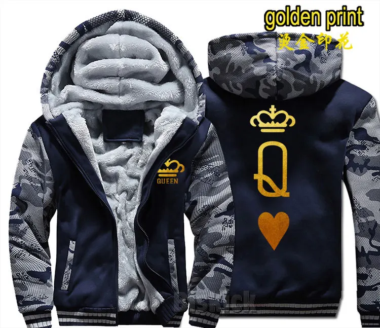 style 10 Asian size Мода Король Королева пара печати Золотой для мужчин wo мужчин теплое толстое пальто куртка зимняя теплая бархатная Толстовка Топ толстовки - Цвет: style 10 Asian size
