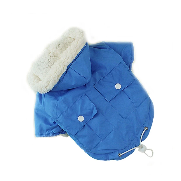 Pet Winter Dog Clothes Warm Dog Coat Clothing For French Bulldog Pug Puppy Clothes Winter Small Dog Coat S-XL - Цвет: Blue