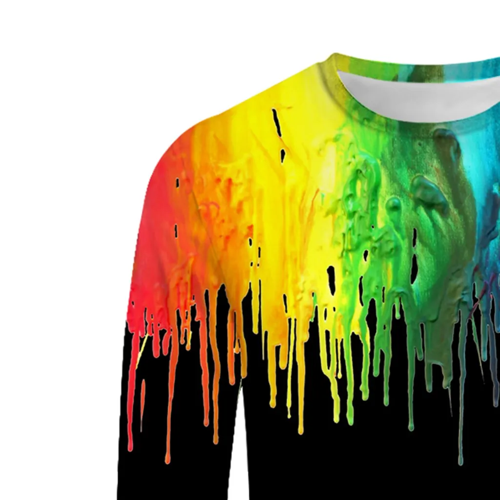 Tide Nieuwe Mannen Mode футболка Met 3D Afdrukken En Lange Mouwen Trui блуза Ropa De Otono Fashion