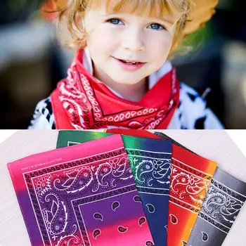 

55x55CM Unisex Cotton Pocket Square Scarf Bohemian Gradient Colored Paisley Floral Headband Bandana Hip-Hop Streetwear Wristband
