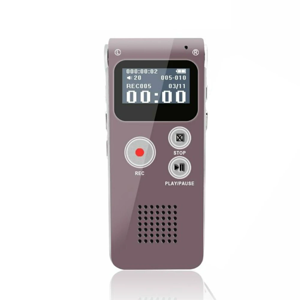 Brown 16GB Перезаряжаемый Цифровой диктофон 8G/16G, диктофон, MP3 плеер, запись GK99 - Цвет: Brown 16GB