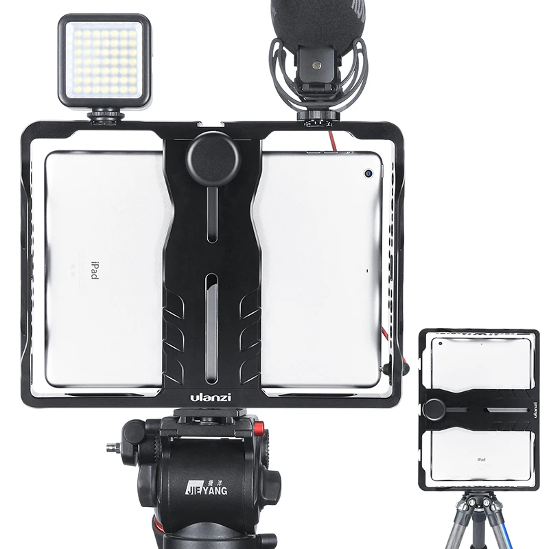 

ULANZI U-Pad Metal Video Cage Mount Vlog Filmmaking Rig for iPad Pro/Air/Mini with Mic Cold Shoe for Lecture Broadcast Recording