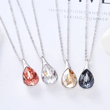 Ожерелье Warme Farben с кристаллами Swarovski для женщин, корейское простое ожерелье с кристаллами в виде капли воды, модное ювелирное изделие, ожерелье