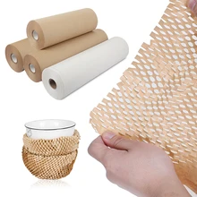 Papier d'emballage cadeau en pulpe brute Kraft, pour fleurs, tissu nid d'abeille, emballage domestique pour fête d'anniversaire, mariage 