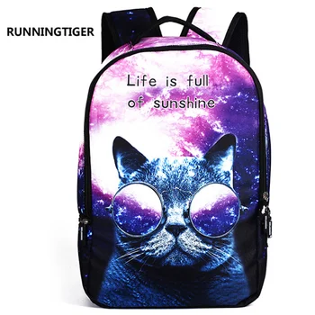 

Light and breathable student school bag trend animal starry cat backpack wear-resistant casual school bag