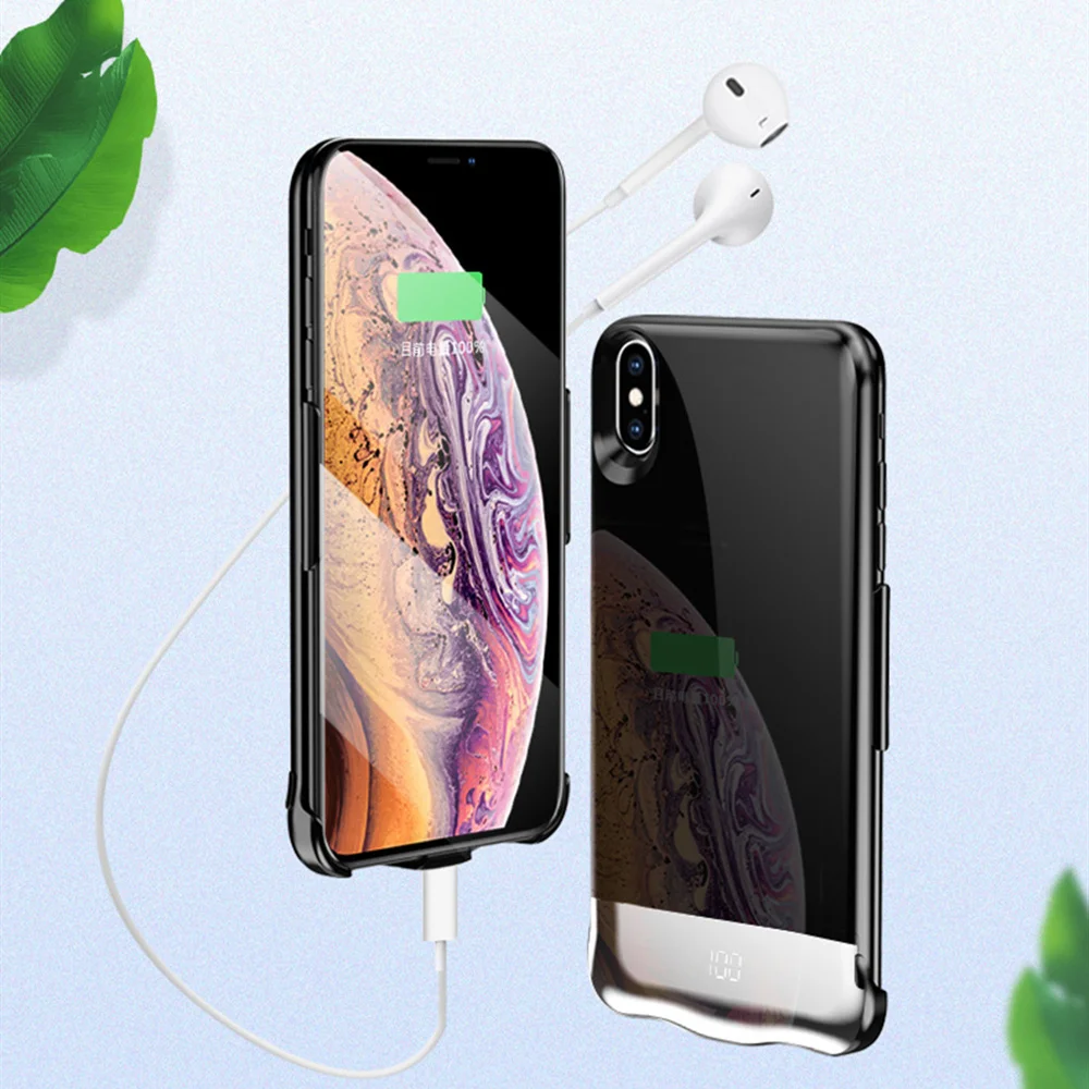 Аккумулятор чехол для iPhone X XS Max XR 5000/8000/6000mah power Bank Charing чехол для iPhone 6 6s 7 8 Plus чехол для зарядного устройства